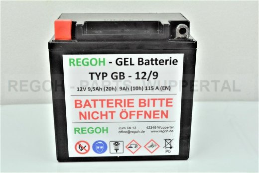 REGOH Gel Batterie Baugleich 12N9Ah Schneefr&auml;se 9-11 PS