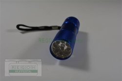 Taschenlampe Silberfarben mit 9 LED&acute;S Licht wei&szlig;