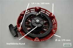 Seilzugstarter Handstarter passend Honda GX140 runde Stahlklinke + Cup