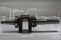 Kurbelwelle passend Honda GX240 Abgang 120 mm mit Keilnut